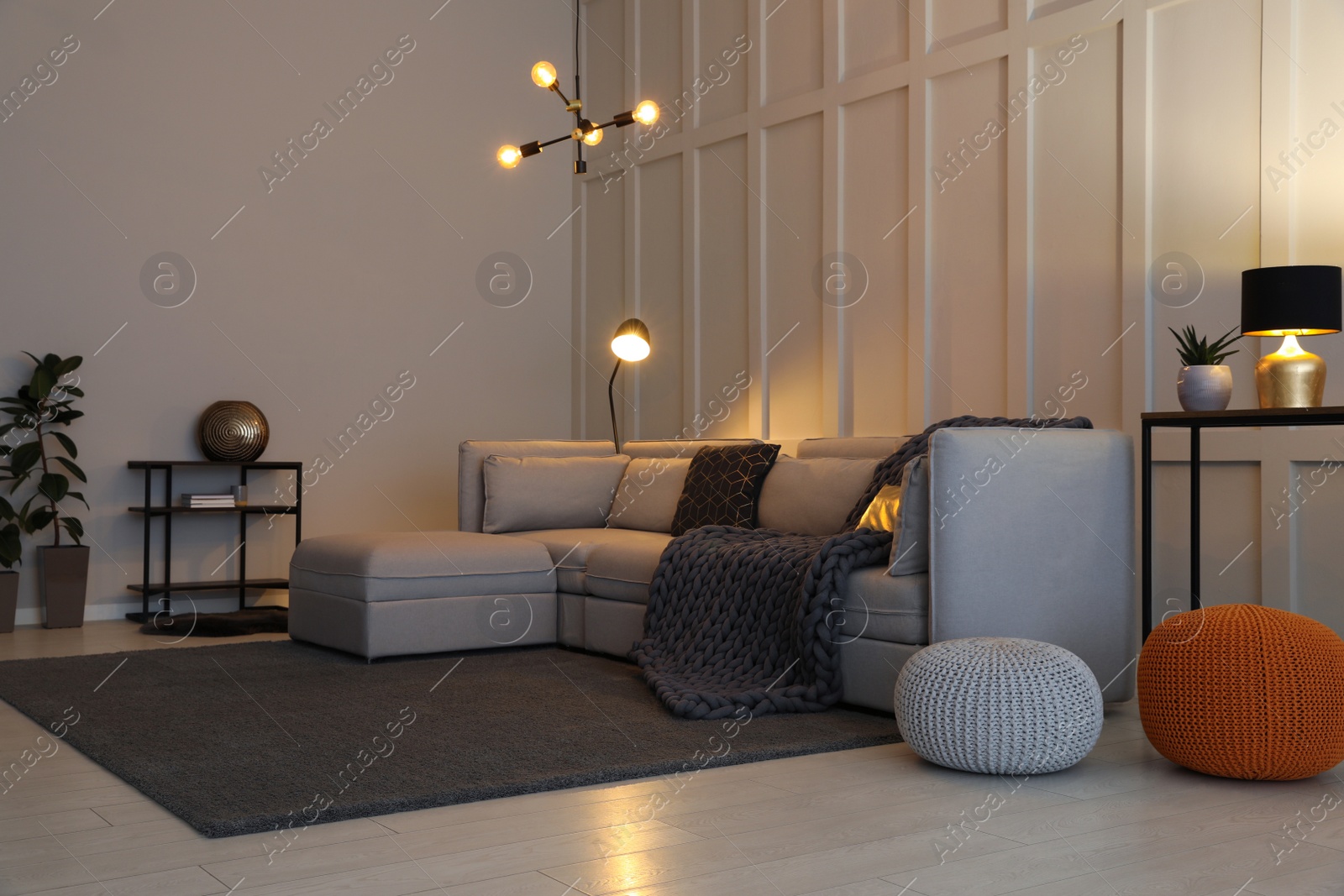 Photo of Stylish living room interior with comfortable furniture