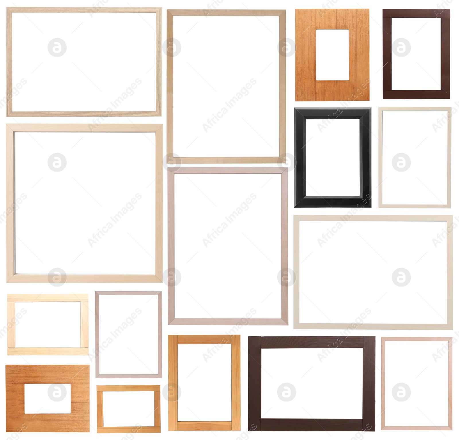 Image of Set of many different frames isolated on white