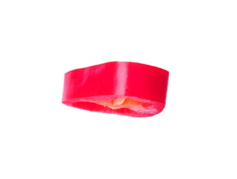 Cut red chili pepper on white background