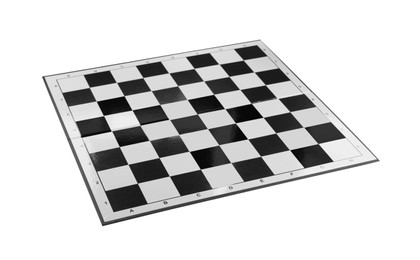 Photo of Empty color game checkerboard isolated on white