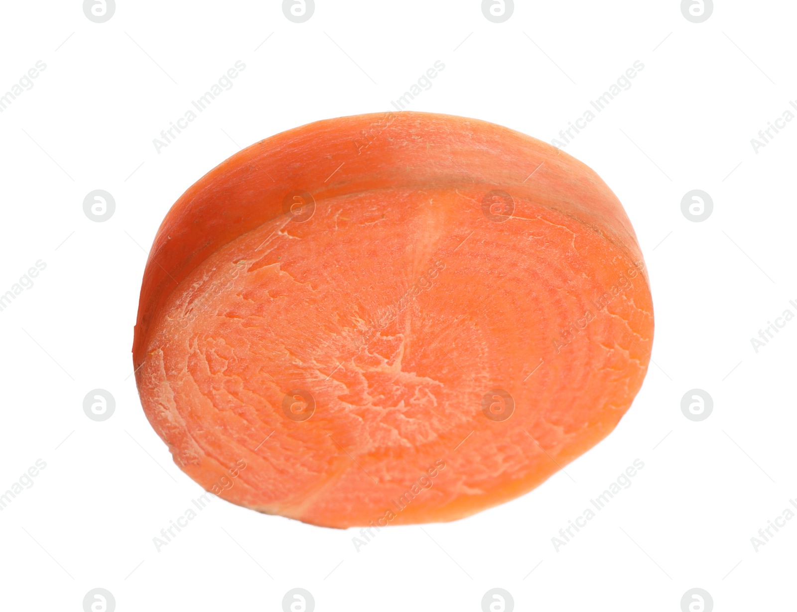 Photo of Slice of fresh ripe carrot isolated on white