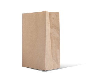 Image of New open paper bag on white background