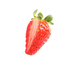 Photo of Half of fresh strawberry isolated on white