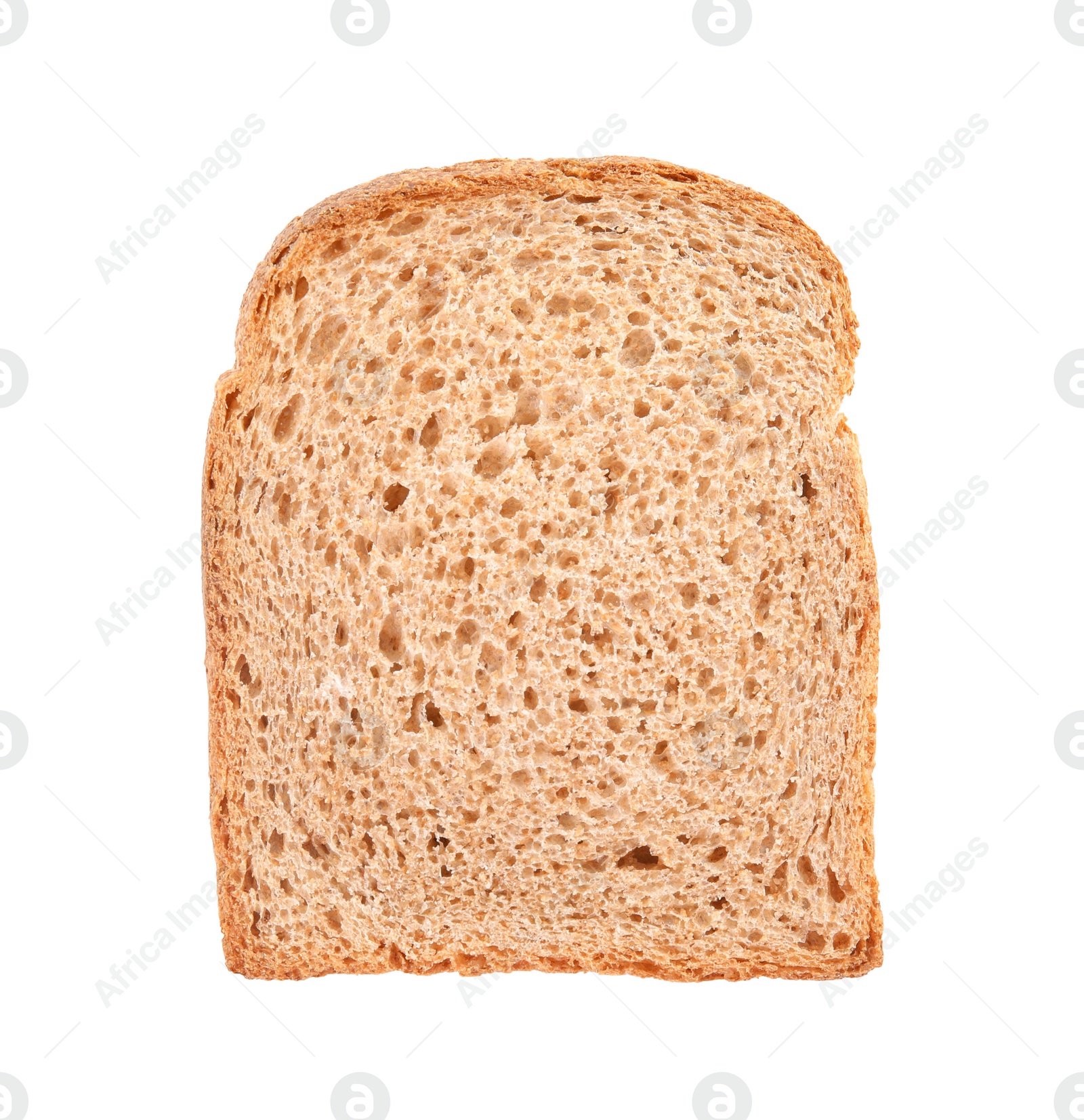 Photo of Fresh bread on white background, top view