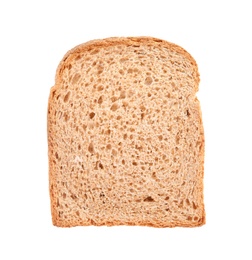 Photo of Fresh bread on white background, top view