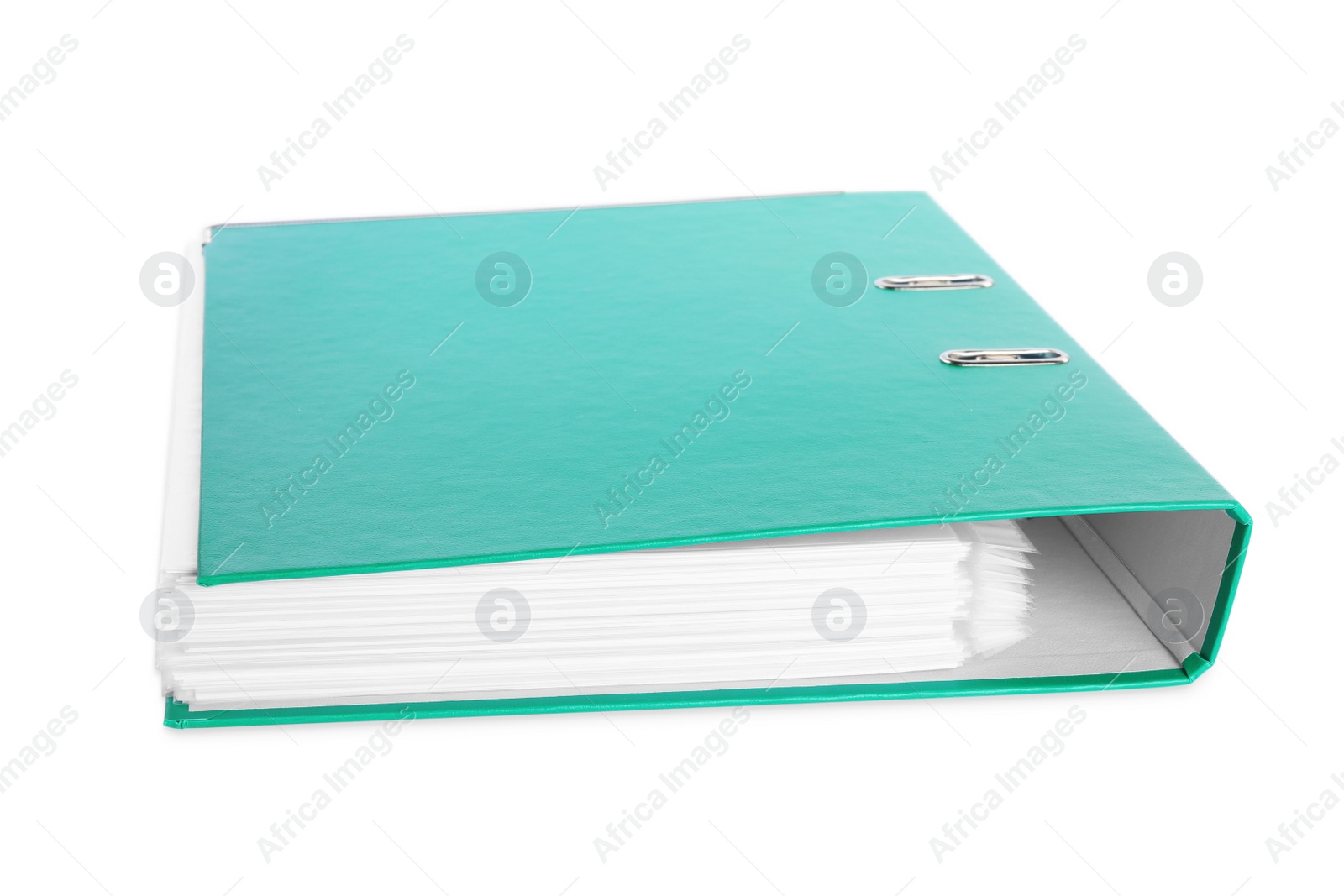 Photo of One green office folder isolated on white