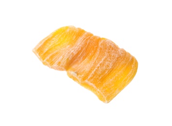 Sweet dried jackfruit slice isolated on white
