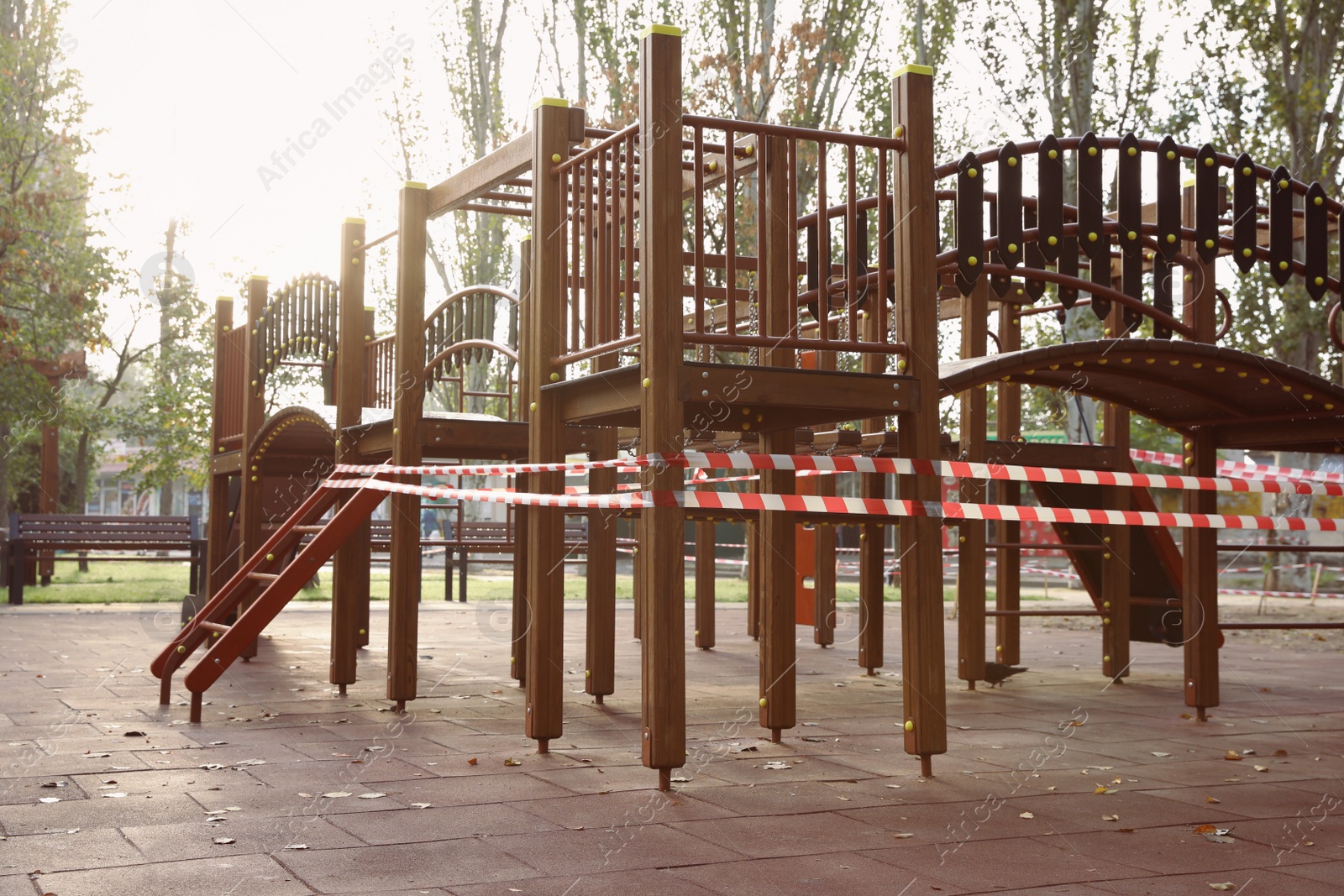 Photo of Empty children's playground closed during COVID-19 quarantine