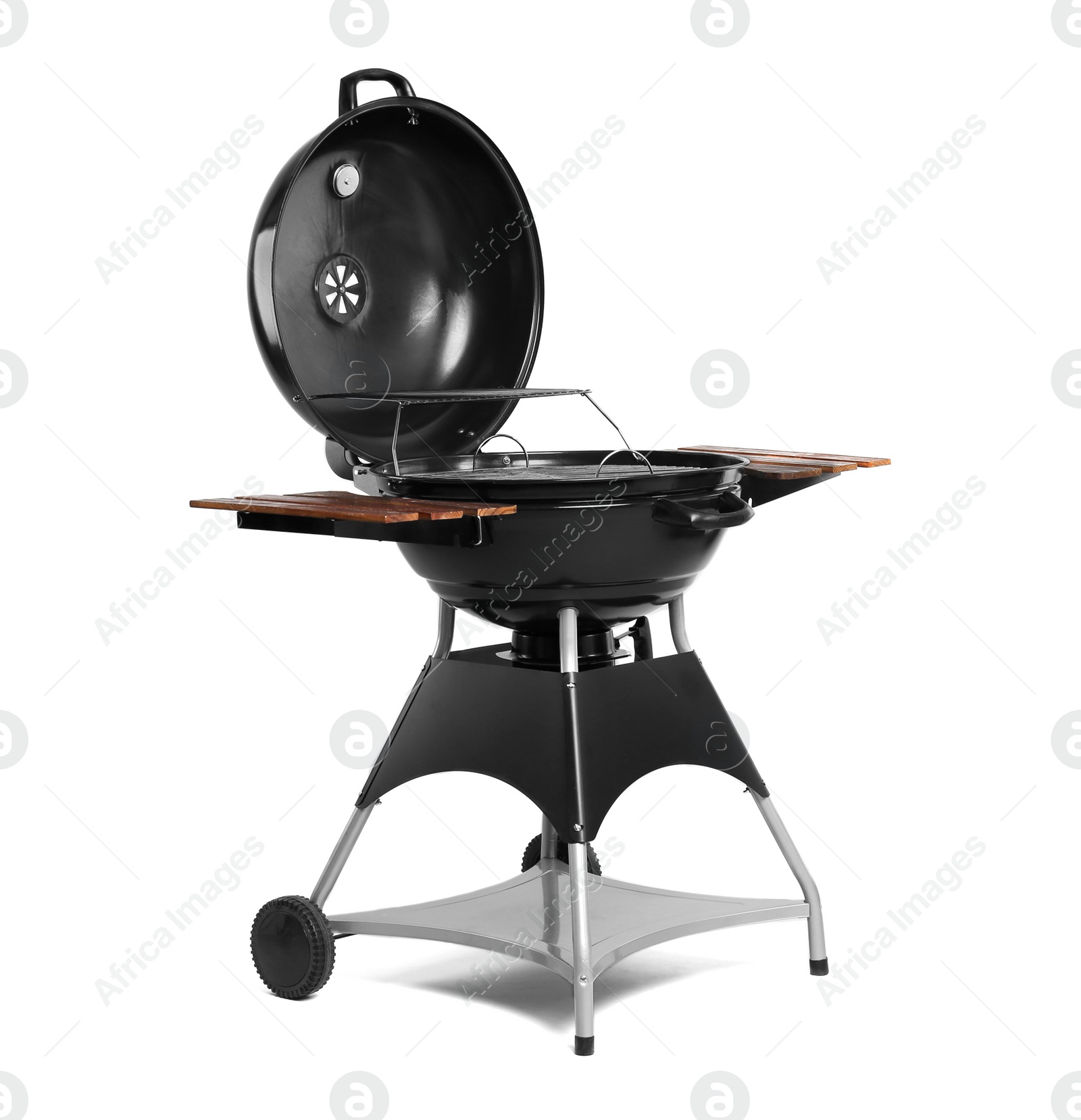 Photo of New modern barbecue grill on white background