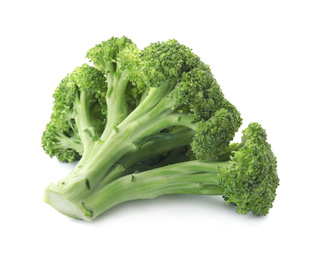 Photo of Fresh broccoli isolated on white. Edible green plant