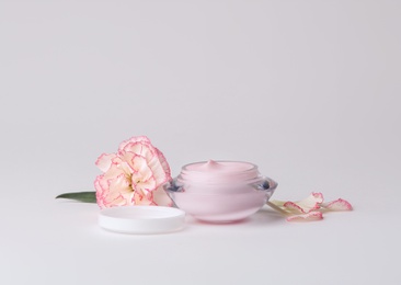 Photo of Jar of body cream on white background