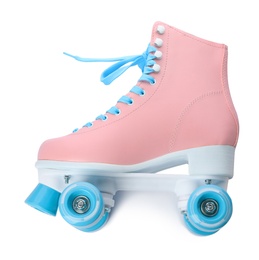 Bright stylish roller skate on white background