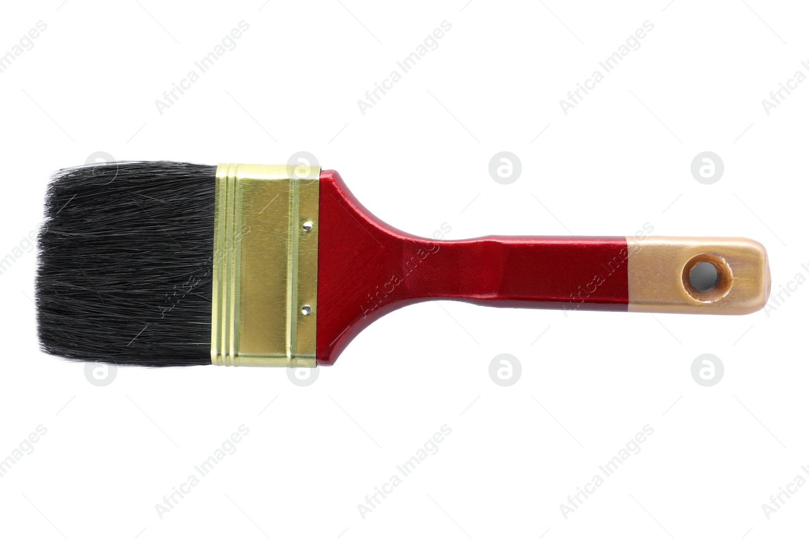 Photo of Paint brush with color handle on white background