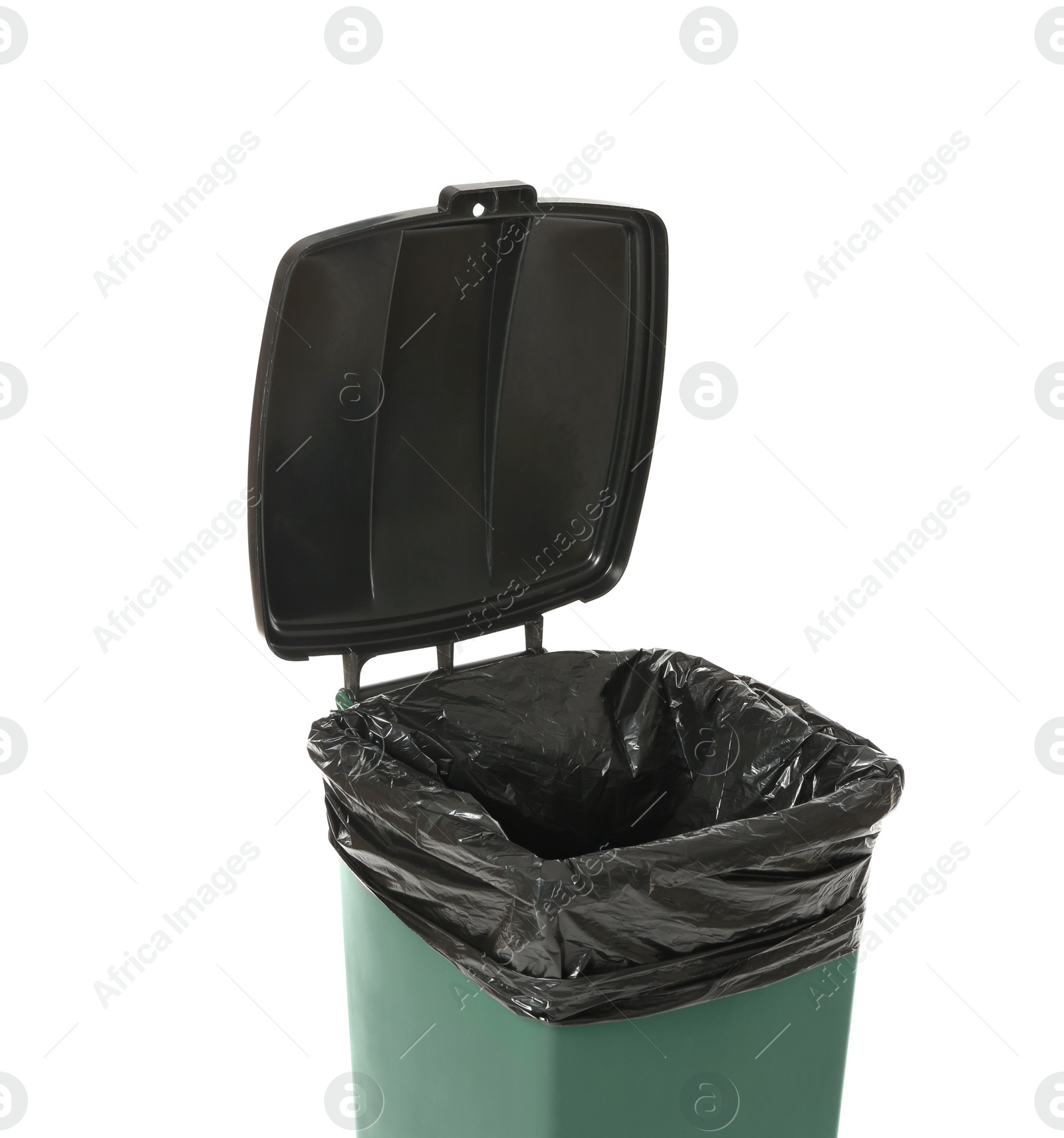 Photo of Trash bin isolated on white. Waste recycling