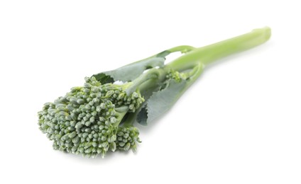 Photo of Fresh raw broccolini isolated on white. Healthy food