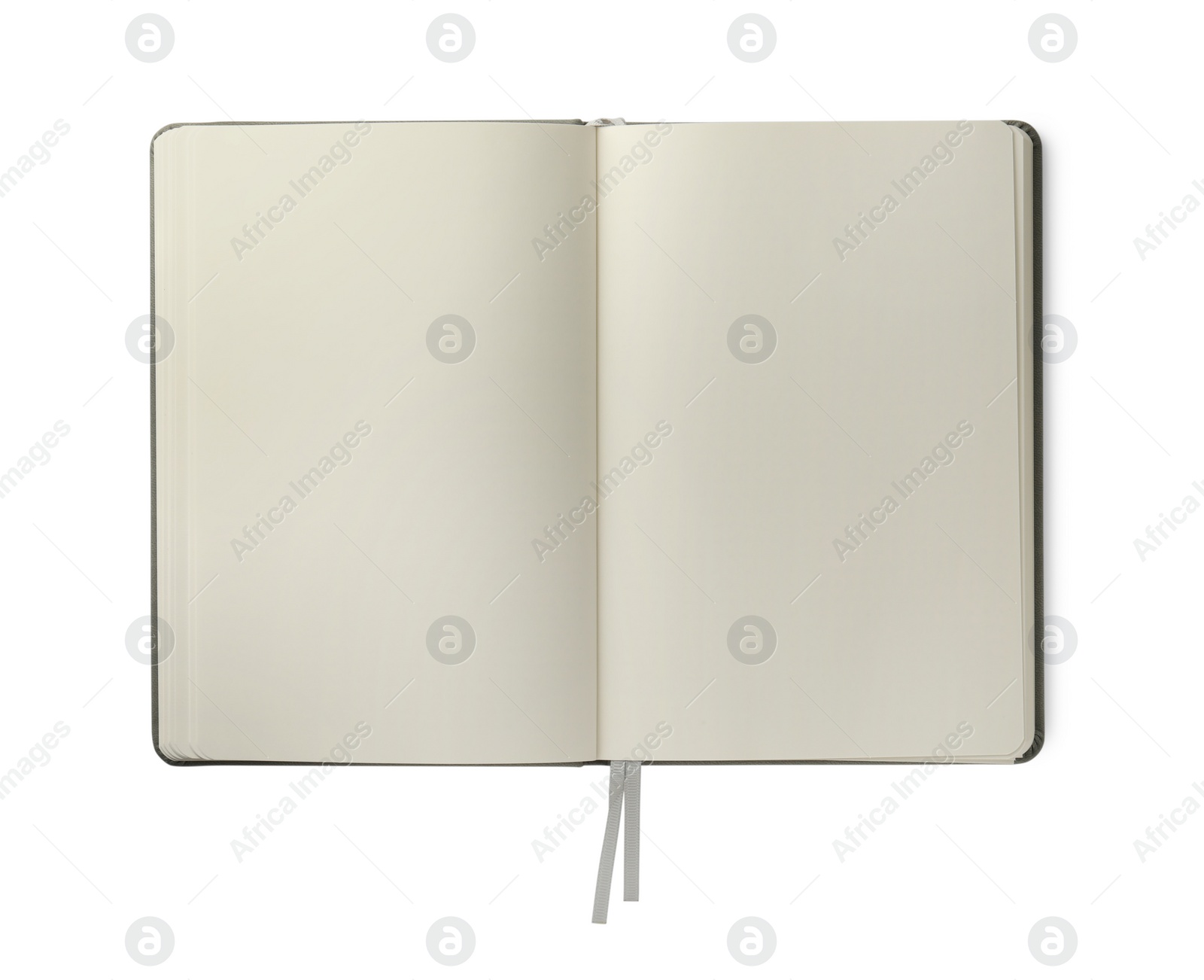 Photo of Open blank office notebook isolated on white