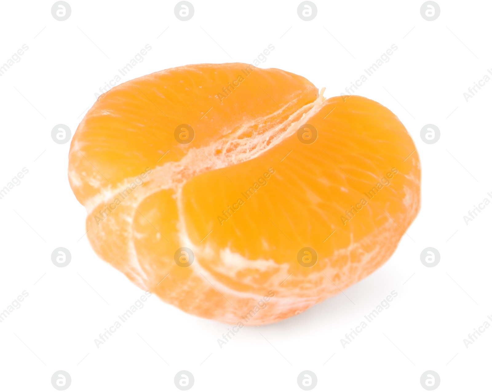 Photo of Pieces of fresh ripe tangerine isolated on white