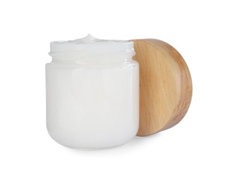 Photo of Jar of hand cream isolated on white