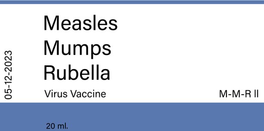 Measles Mumps Rubella (MMR) vaccine label design