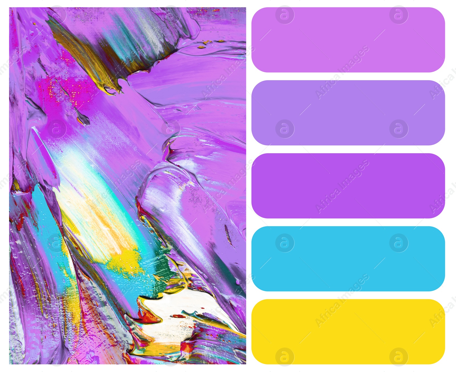 Image of Color palette appropriate to photo of colorful acrylic paints as background