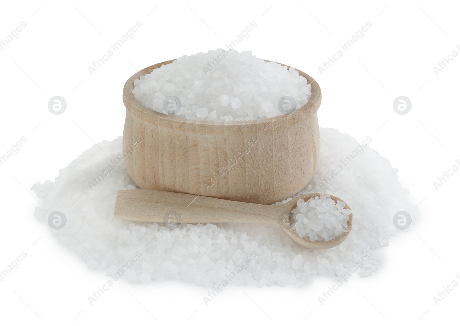 Photo of Organic salt isolated on white. Natural product