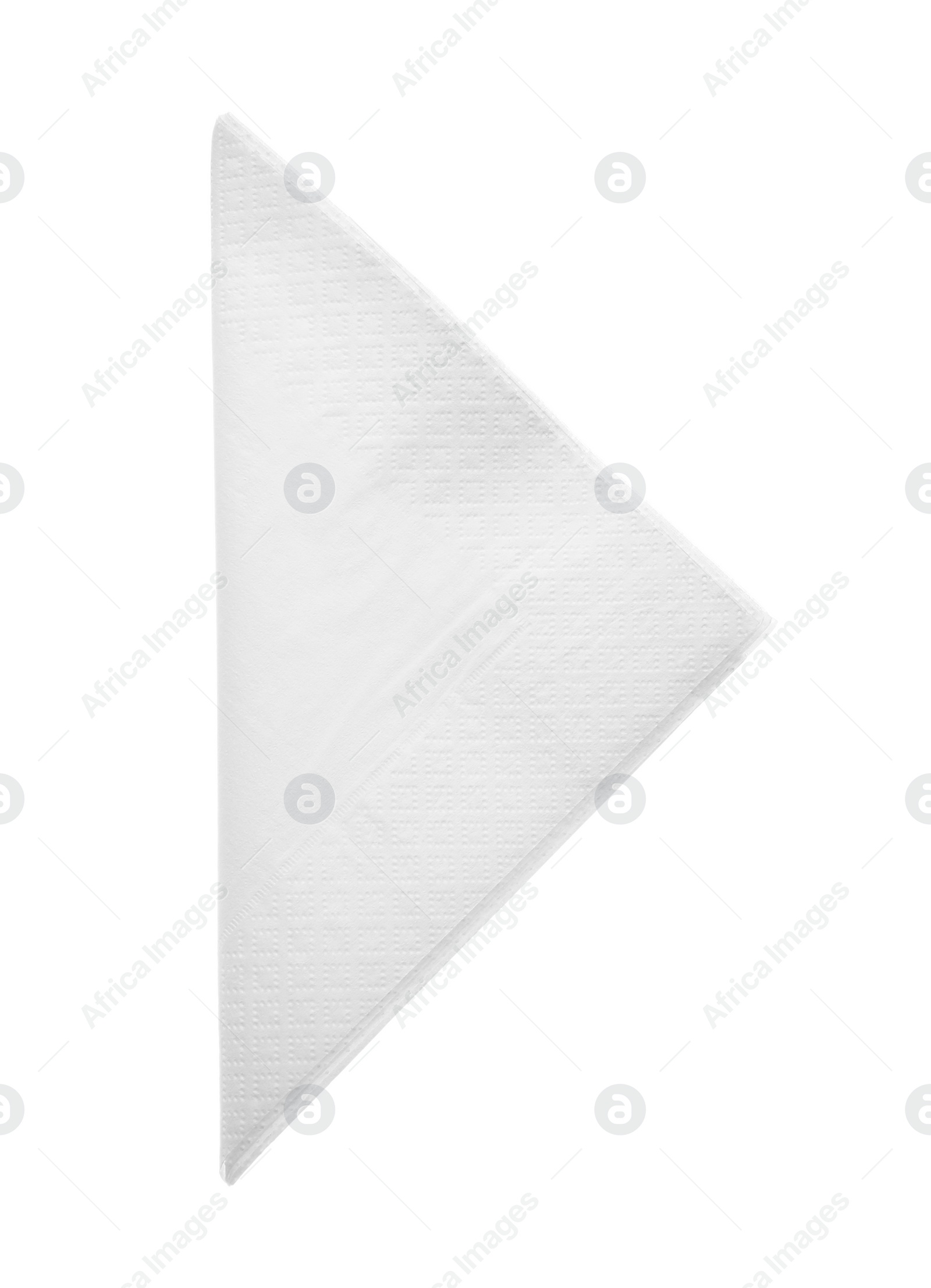 Photo of Folded clean paper tissue isolated on white, top view