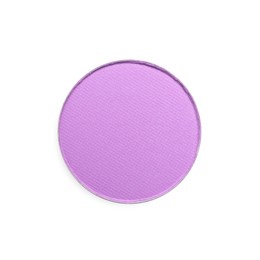 Photo of Lilac eye shadow on white background, top view. Decorative cosmetics