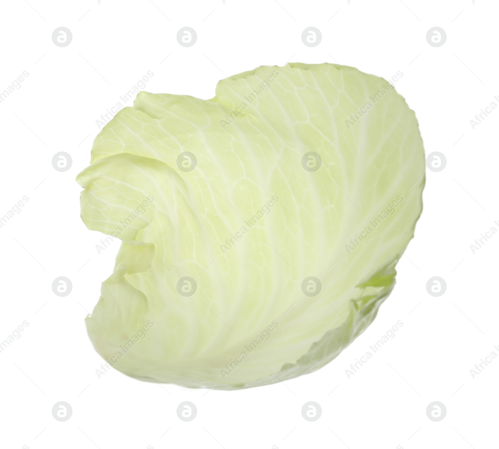 Photo of Leaf of fresh ripe cabbage isolated on white