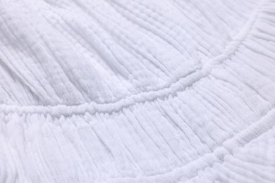 Photo of Texture of white fabric as background, closeup