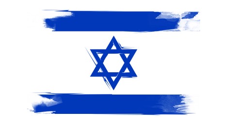 National flag of Israel on white background, illustration