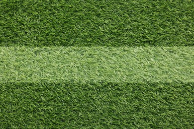 Green grass with white marking, top view