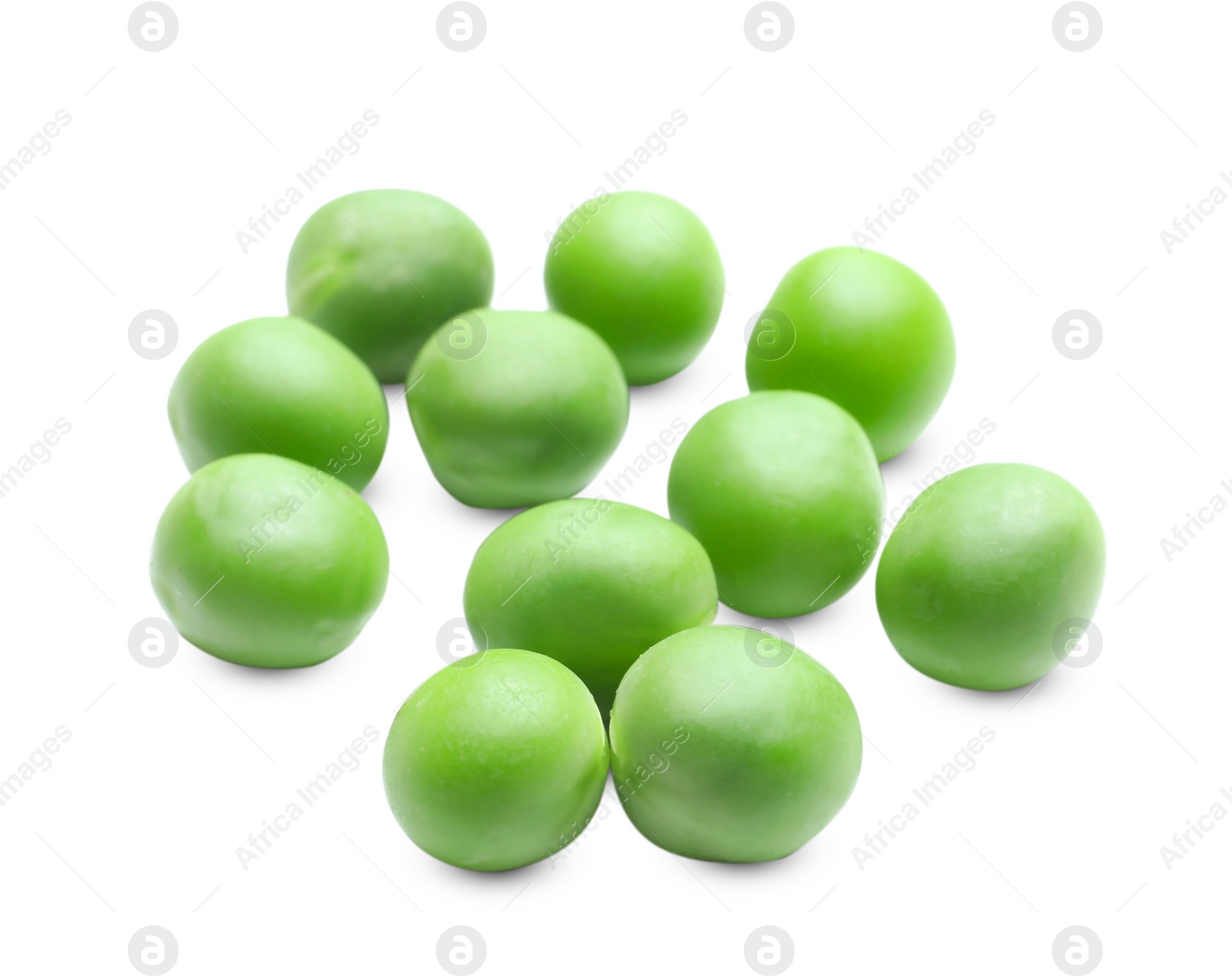 Photo of Fresh green peas on white background