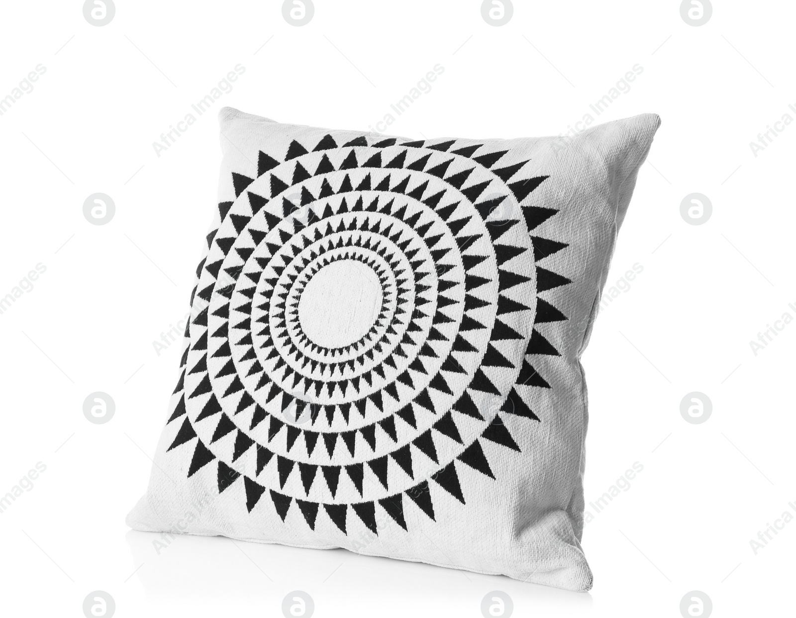 Photo of Soft decorative pillow on white background