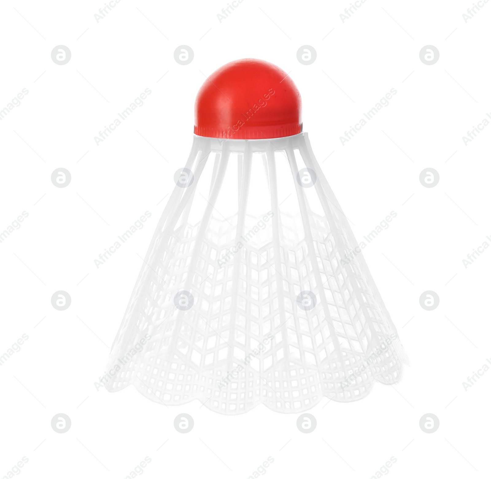 Photo of Badminton shuttlecock isolated on white. Sport equipment