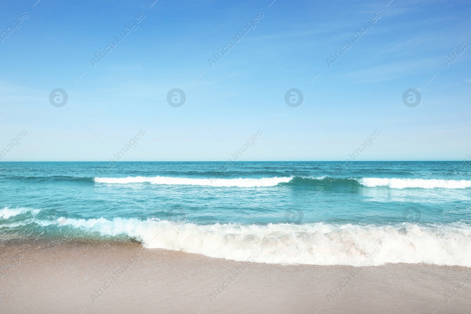 Photo of Picturesque view of beautiful sea and sandy beach on sunny day