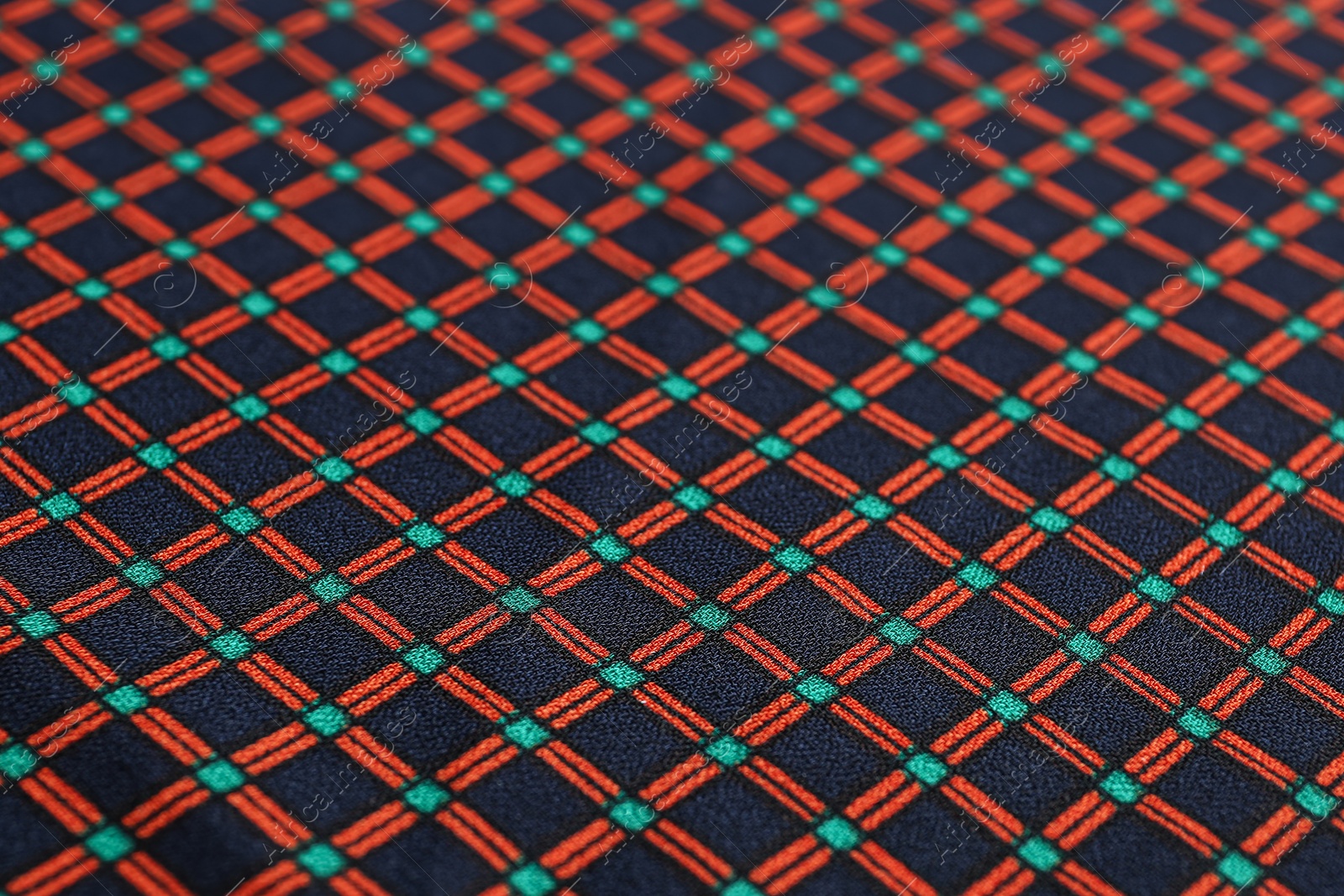 Photo of Texture of beautiful fabric with stylish pattern as background, closeup