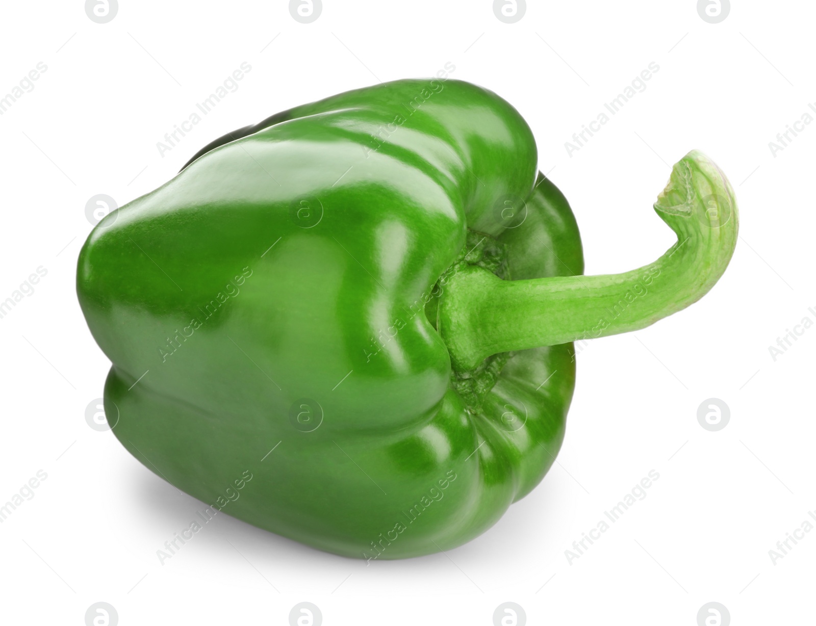 Photo of Ripe green bell pepper on white background