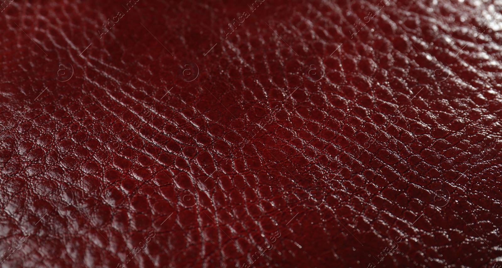 Photo of Beautiful red leather as background, above view