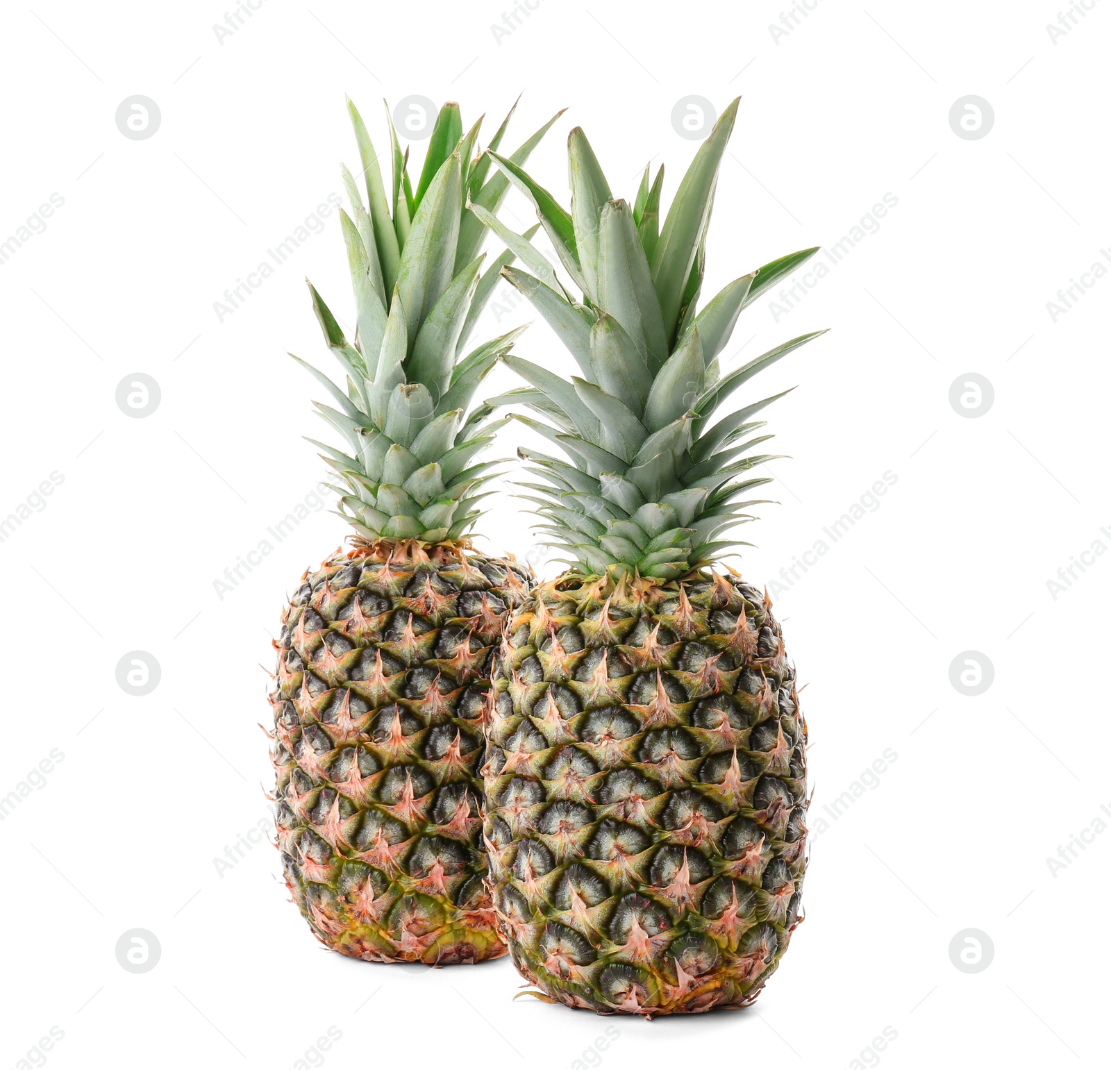 Photo of Fresh pineapples on white background