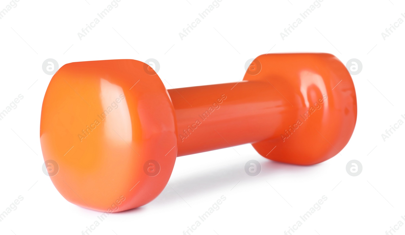 Photo of Color dumbbell on white background. Home fitness