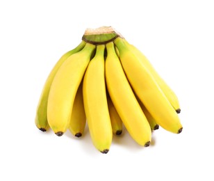 Photo of Sweet ripe baby bananas isolated on white