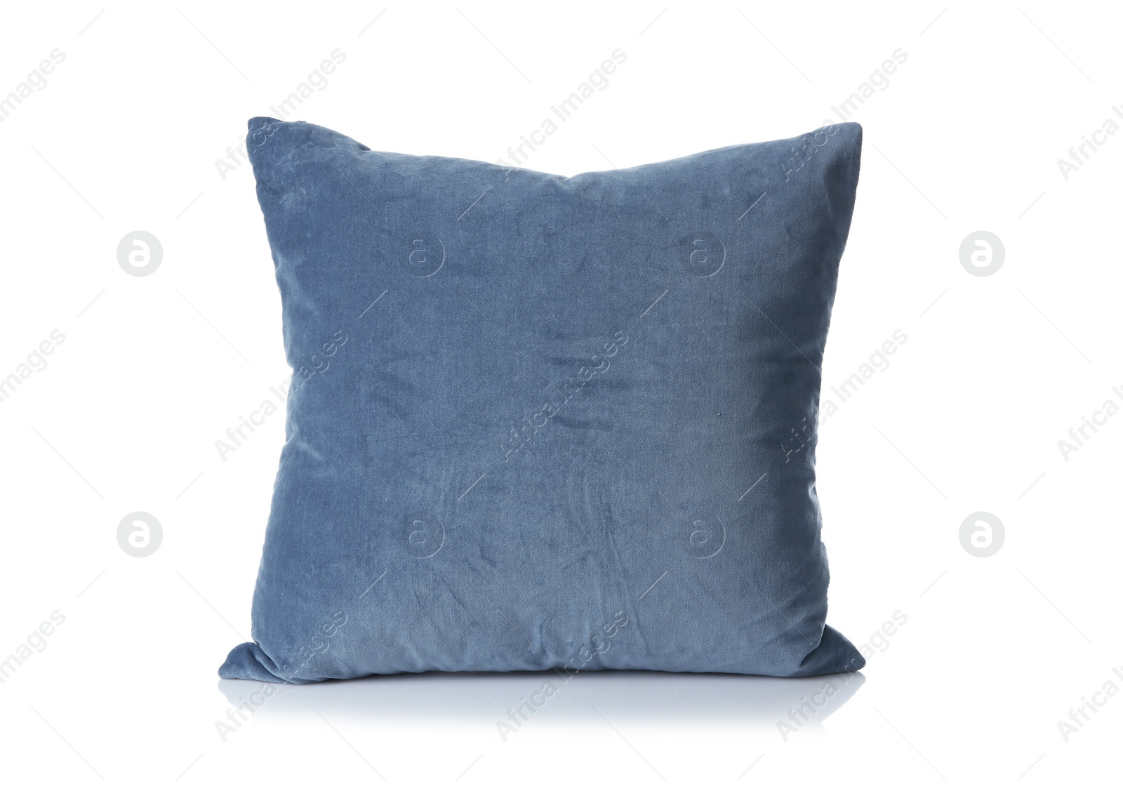 Photo of Soft decorative pillow on white background