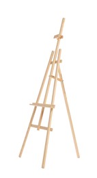Photo of Wooden easel isolated on white. Artist's equipment