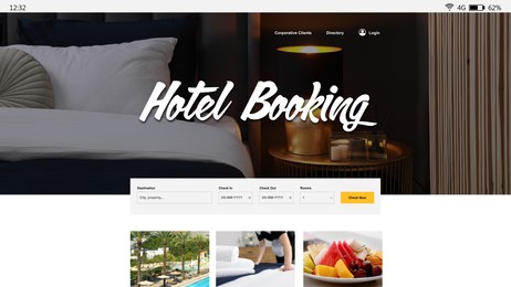 Image of Online hotel booking website interface with information