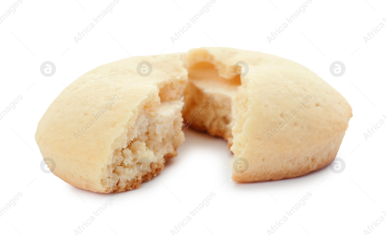 Photo of Tasty cookie for Islamic holidays isolated on white. Eid Mubarak