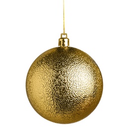 Beautiful golden Christmas ball isolated on white