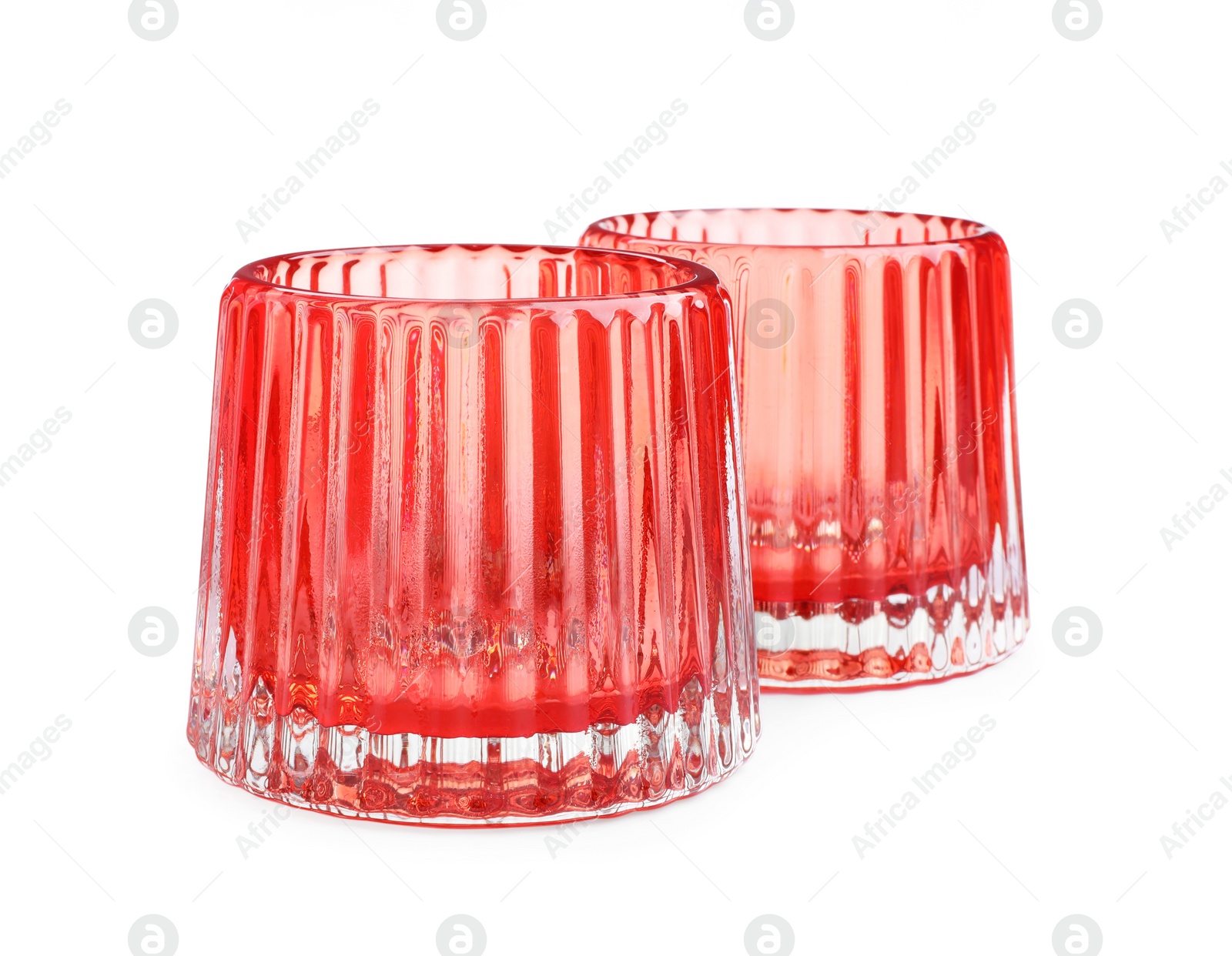 Photo of Beautiful clean empty glasses on white background