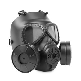 Photo of One gas mask isolated on white. Safety equipment