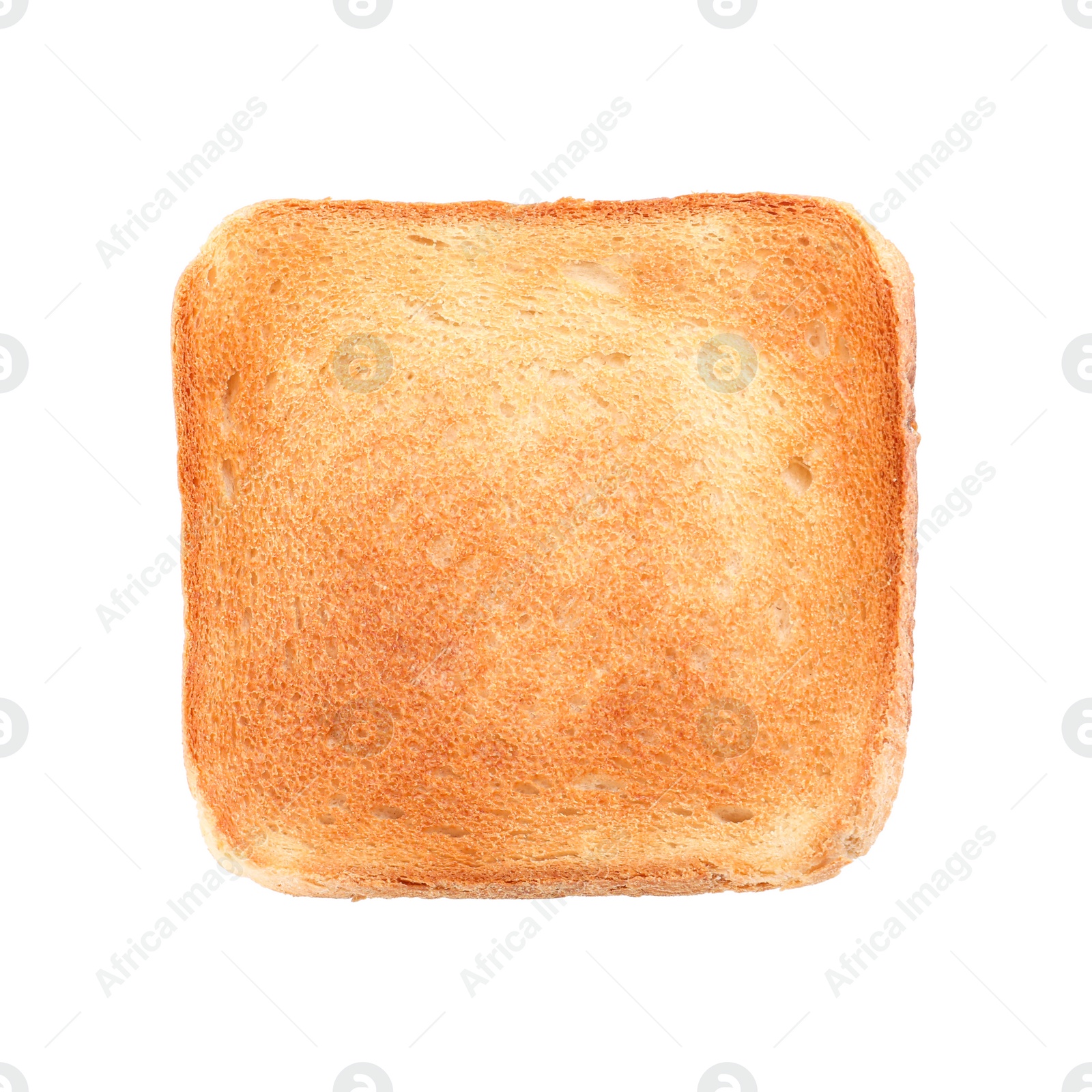 Photo of Slice of delicious toasted bread isolated on white