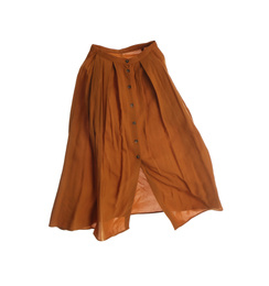 Brown skirt isolated on white. Stylish clothes